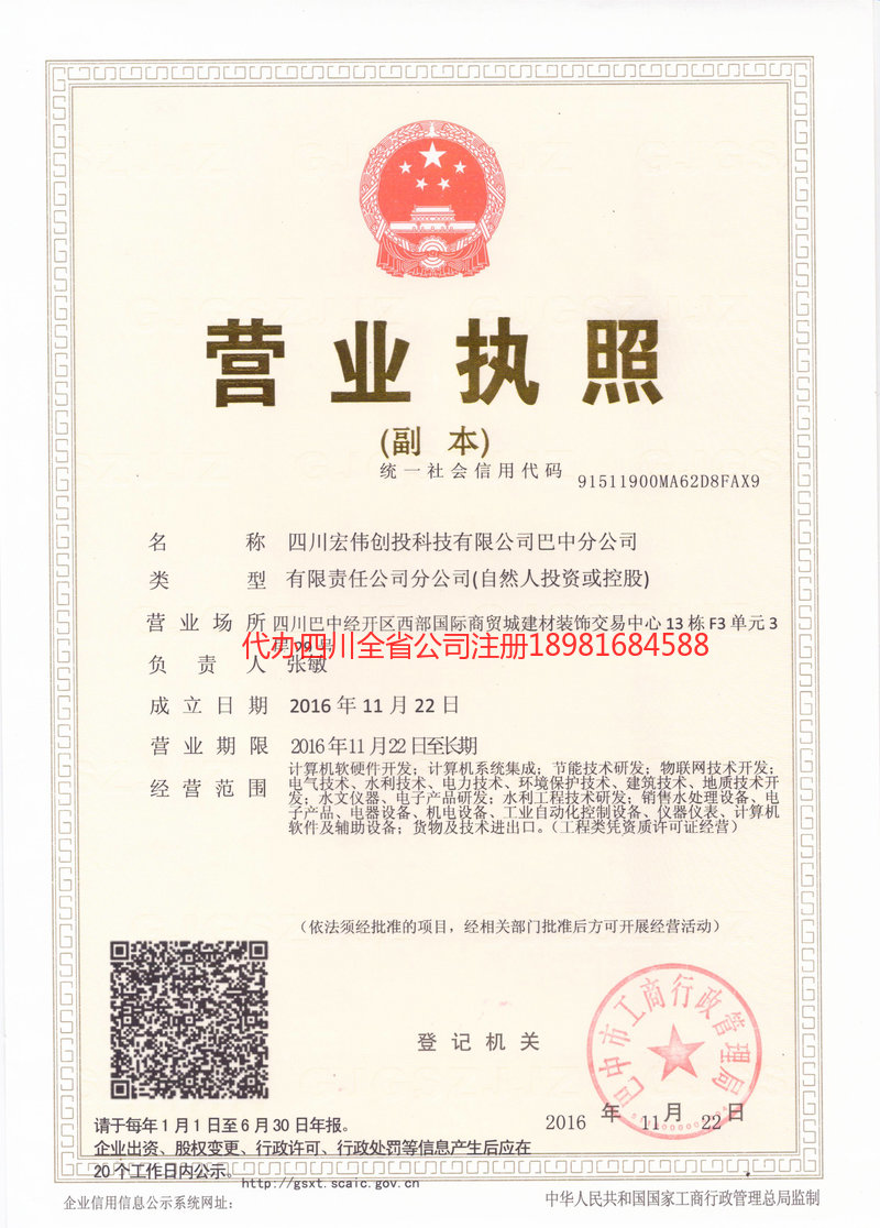 揭阳揭阳宏伟创投科技有限公司