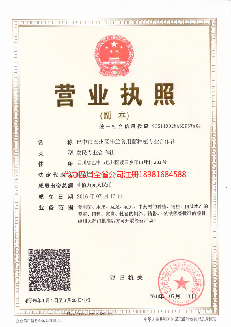 揭阳揭阳伟兰食用菌种植专业合作社